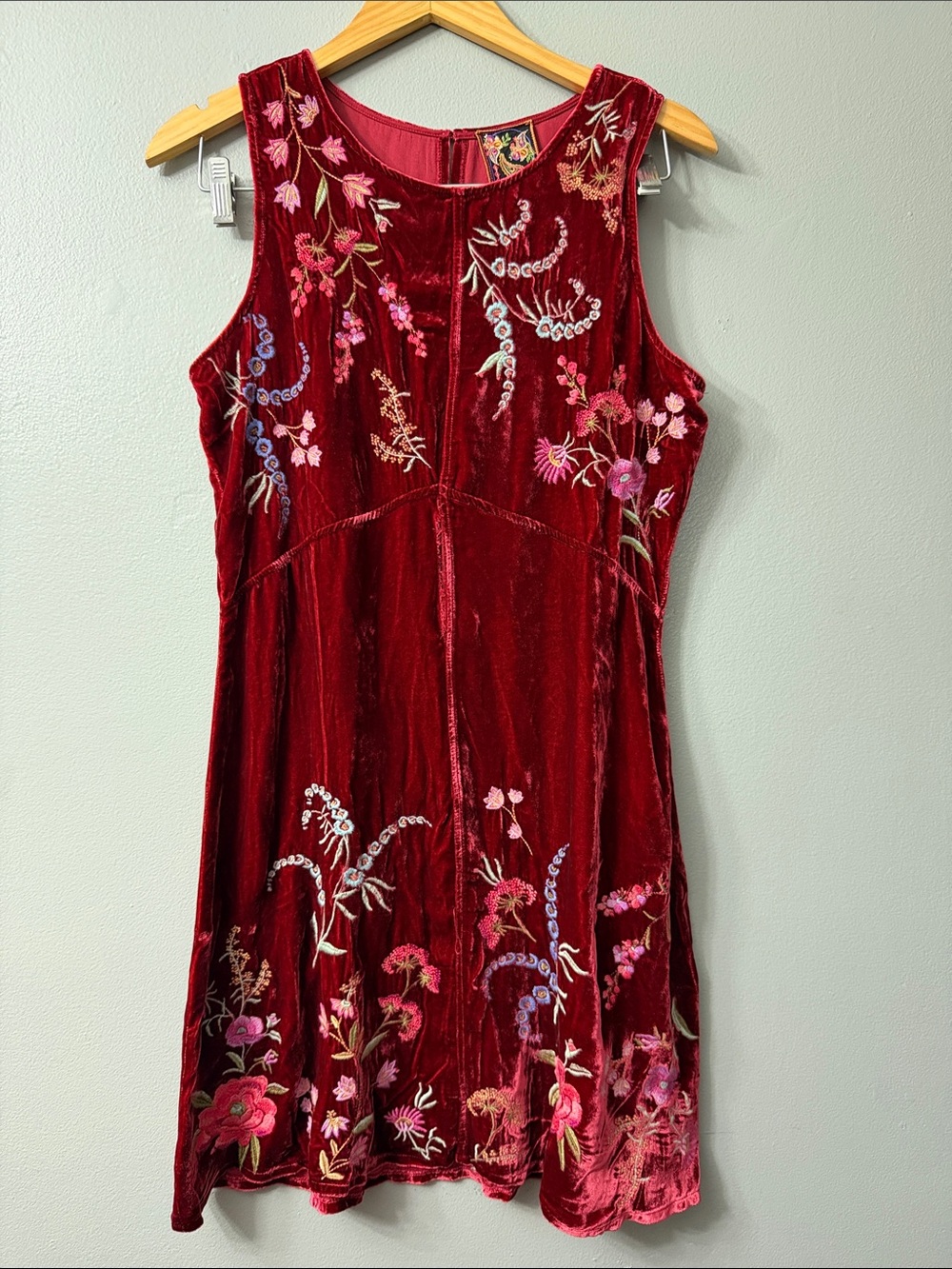 Johnny Was VELVET CHEVRON TANK DRESS small